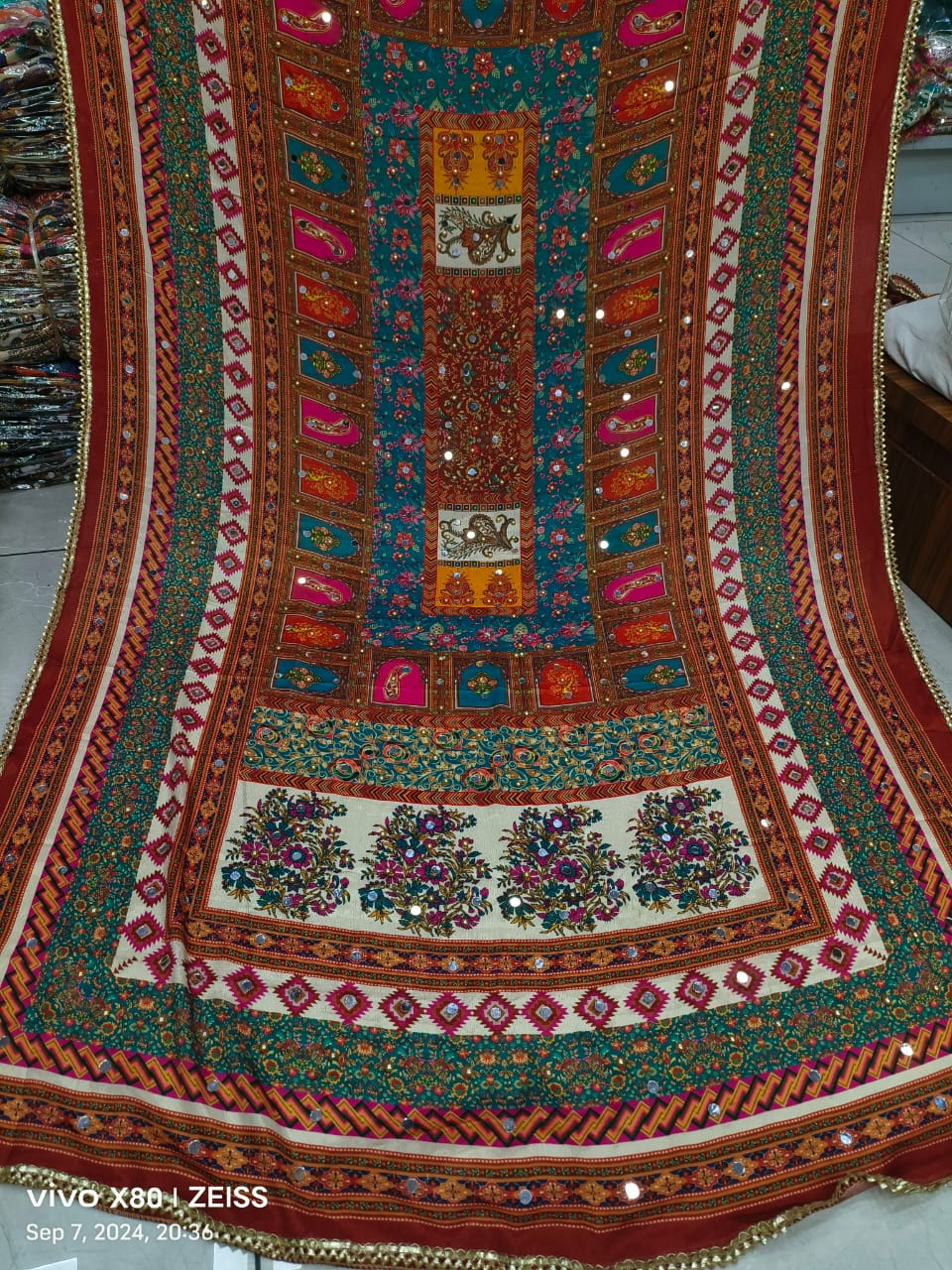 Rang Mahal Mirror-Embellished Jacquard Dupatta