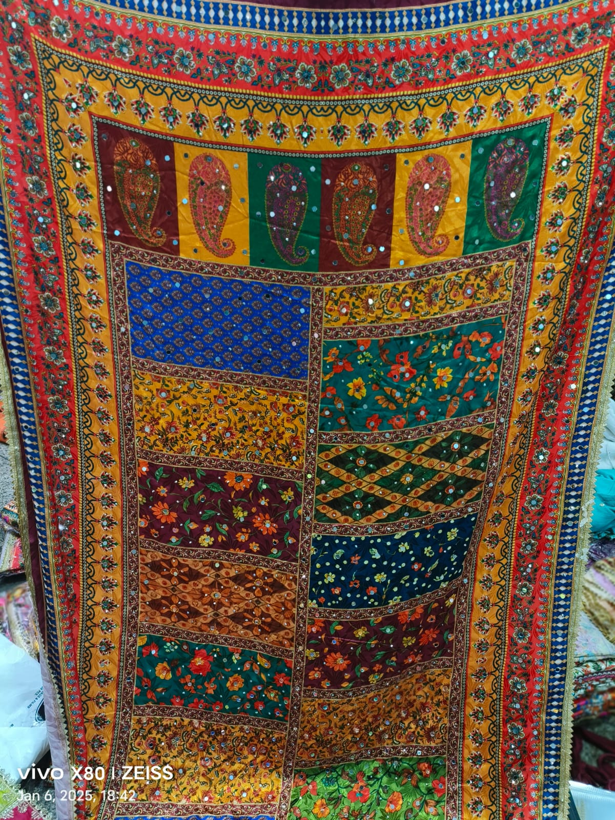    Rangini Mirror-Embellished Jacquard Dupatta