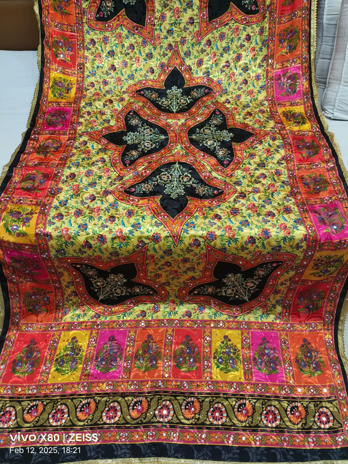 Rajkumari Mirror-Embellished Jacquard Dupatta