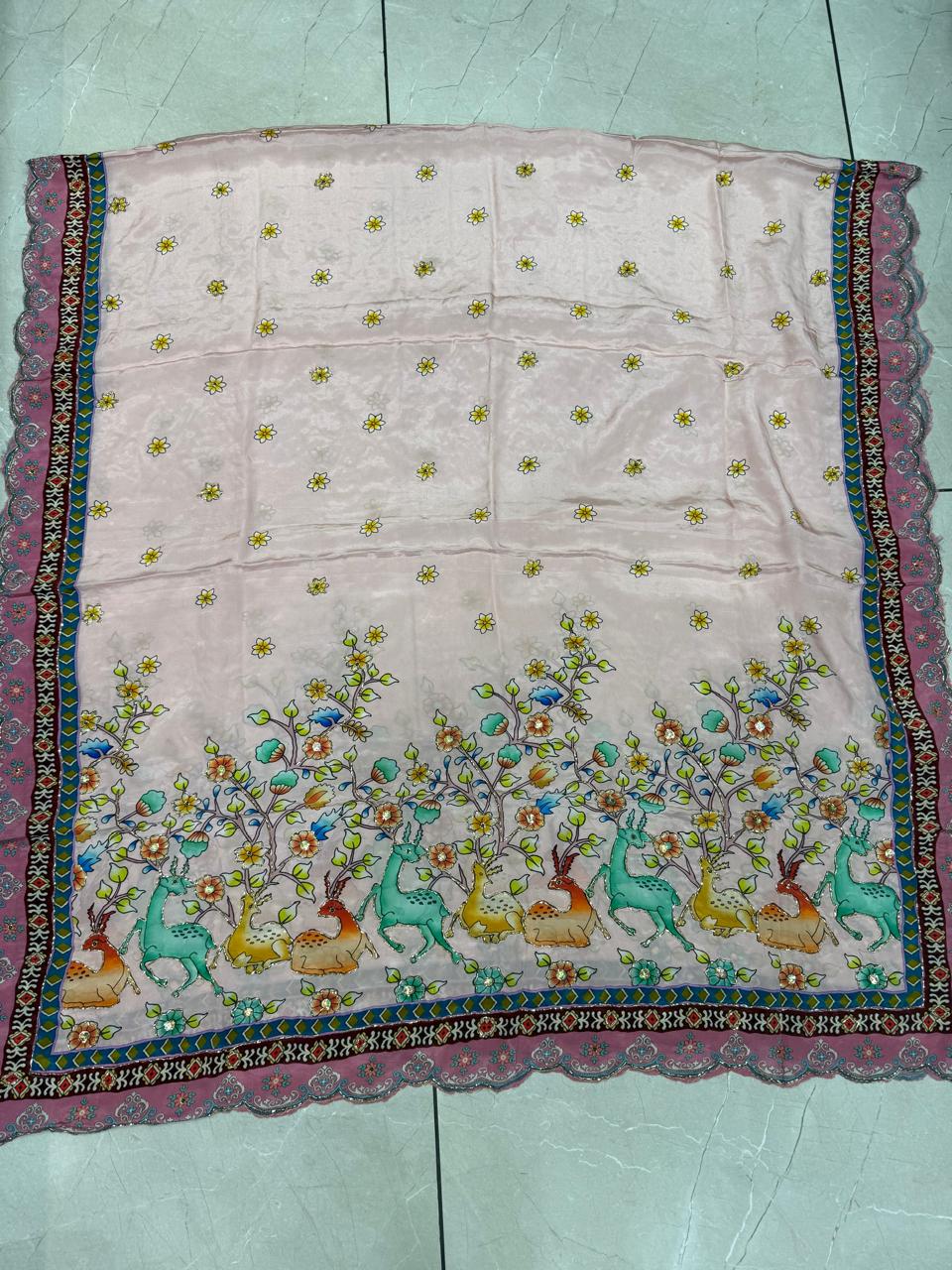 Padmalata Pure Crepe Handwork Dupatta
