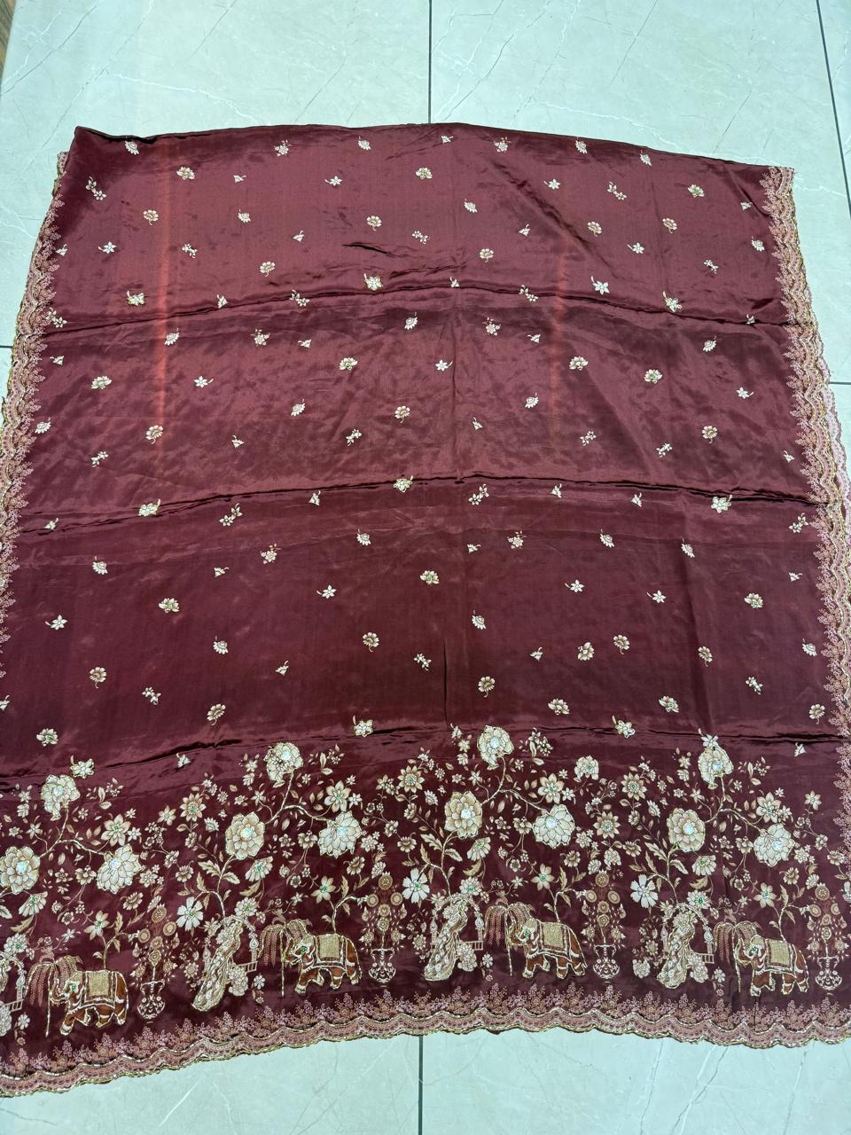 Rajrani Pure Crepe Handwork Dupatta