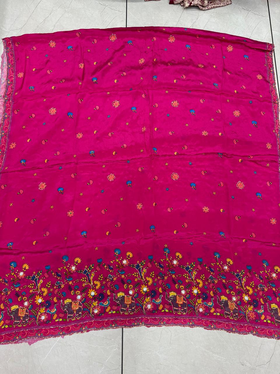 Rajnandini Pure Crepe Handwork Dupatta