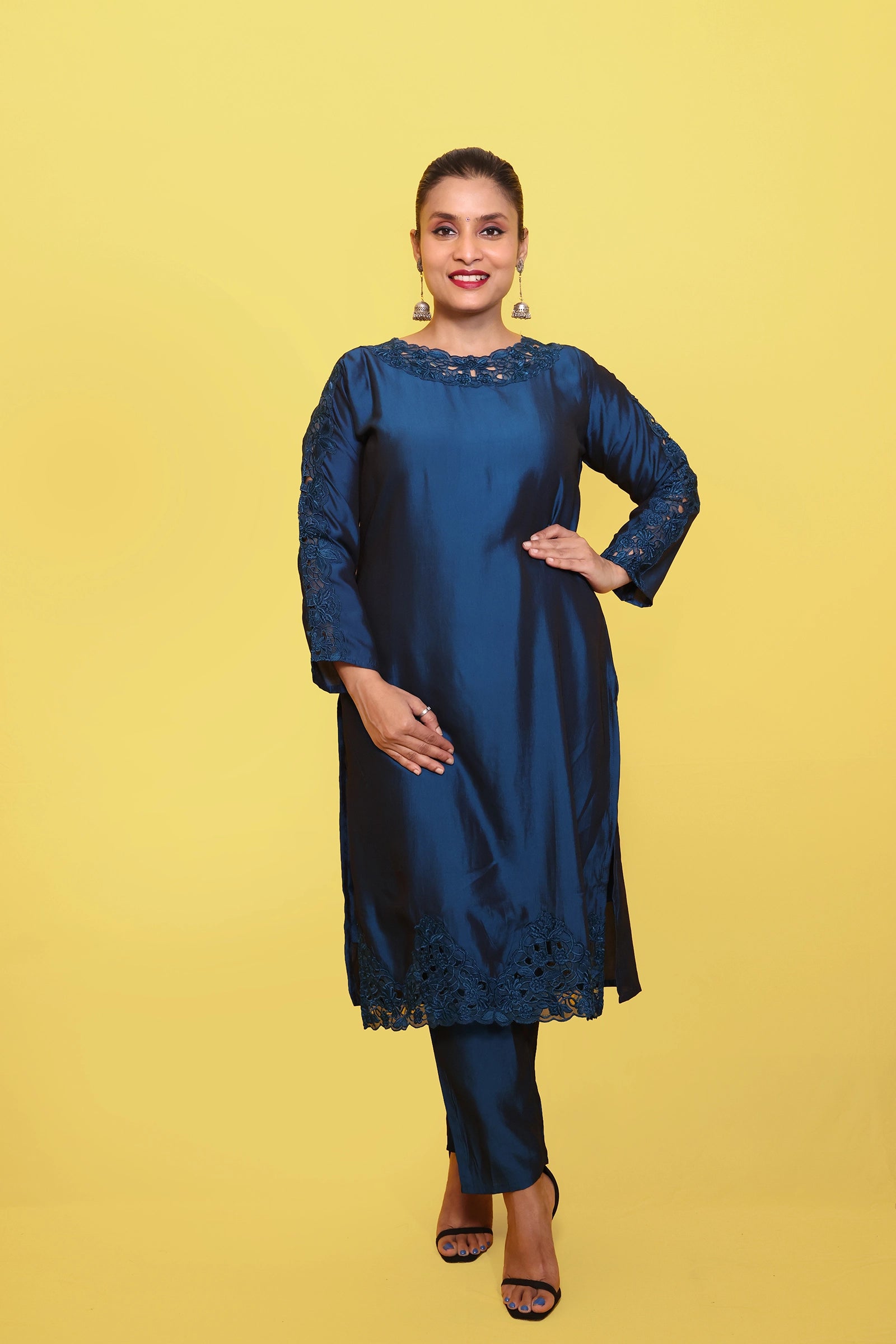Afsana – 3 Piece Salwar Suit (Navy Blue)