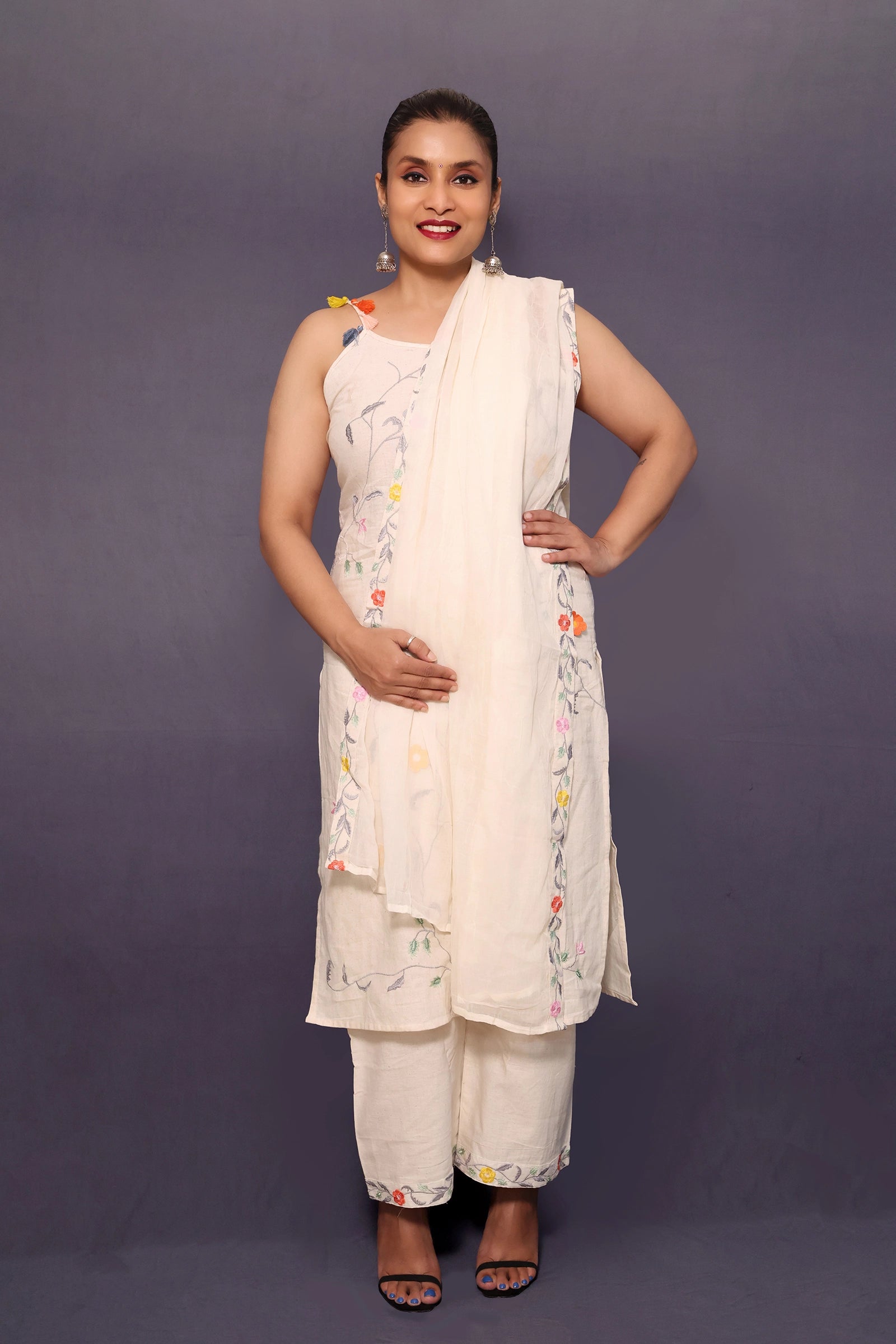 Zoe – 3 Piece Salwar Suit (Ivory)