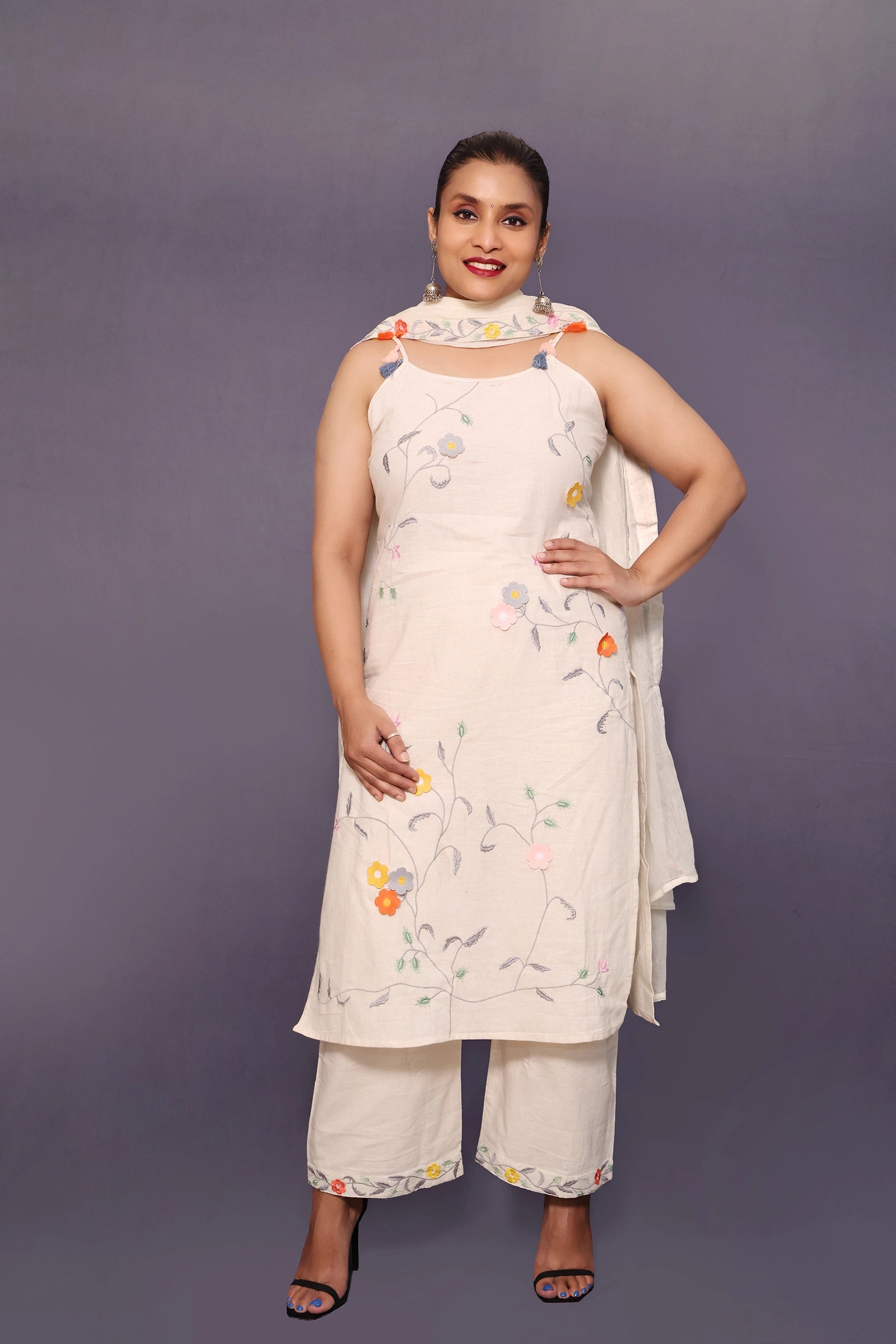 Zoe – 3 Piece Salwar Suit (Ivory)