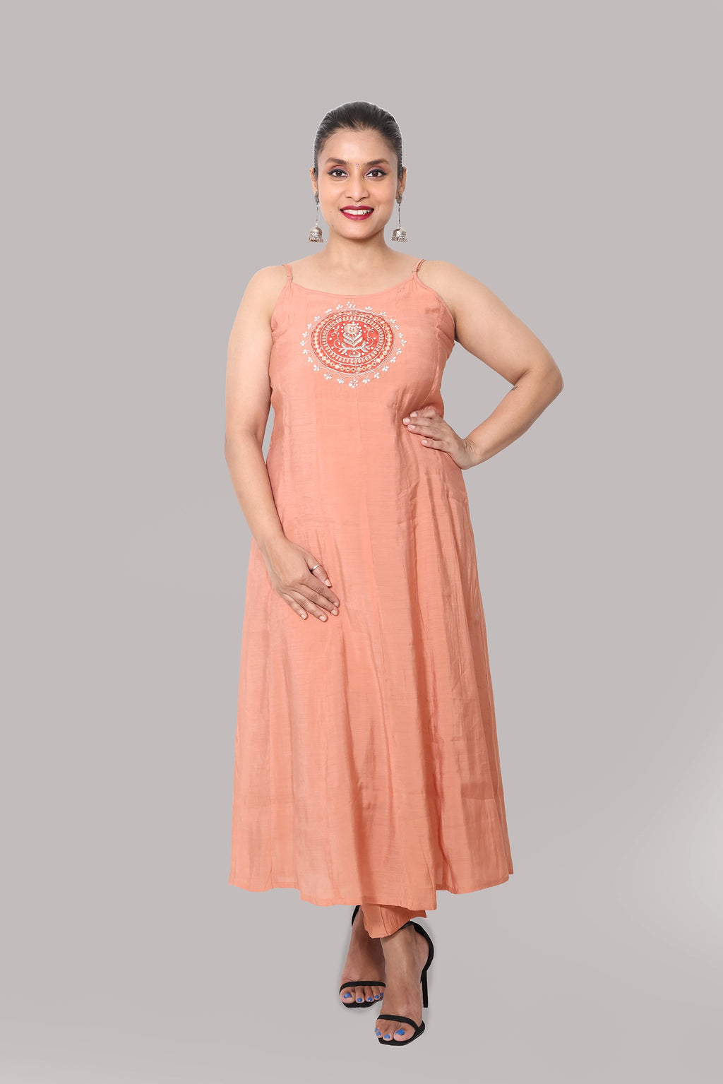 Mia – 3-Piece Salwar Suit (Peach)