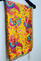 Kesar Gulnaaz - Yellow Crepe Dupatta