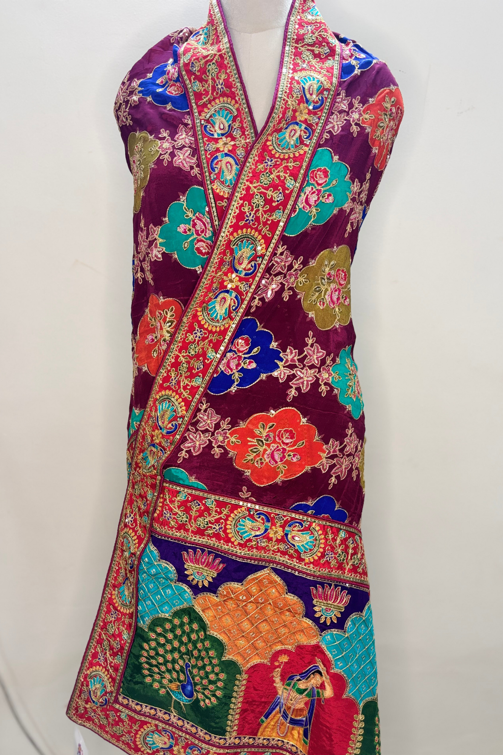 Morbagh - Multicolor Crepe Dupatta