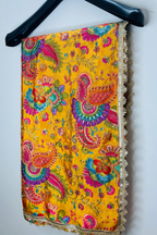 Kesar Gulnaaz - Yellow Crepe Dupatta