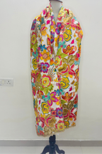 Noorvaan - White Crepe Dupatta