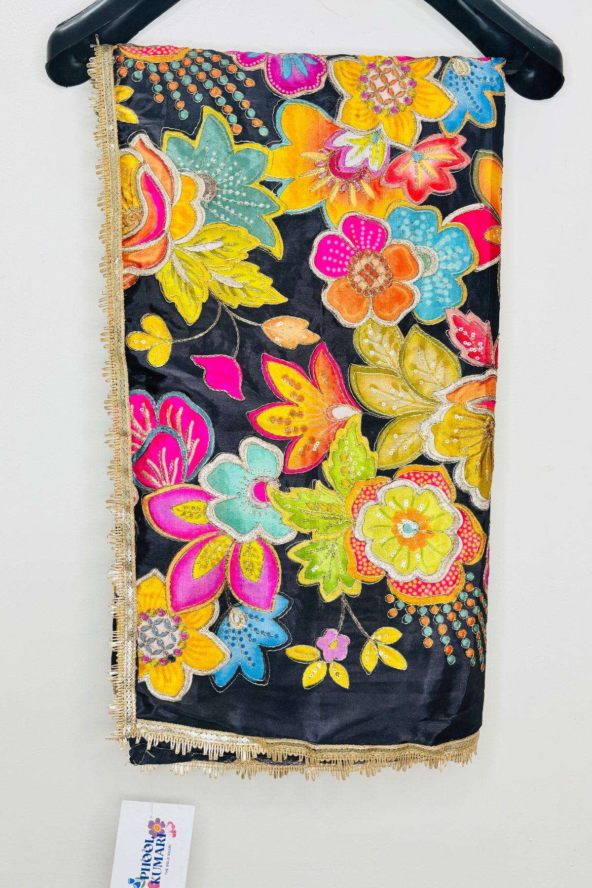 Raagini - Black Crepe Dupatta