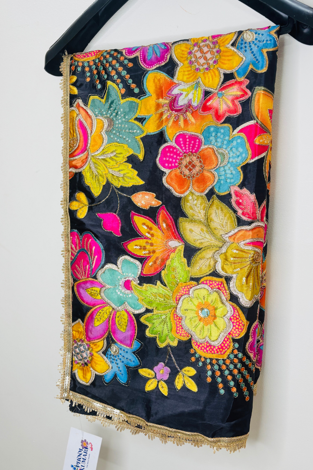 Raagini - Black Crepe Dupatta