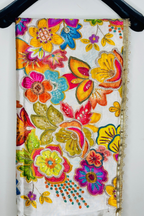 Noorvaan - White Crepe Dupatta