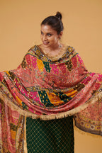 Rangriti Mirror-Embellished Chinon Dupatta
