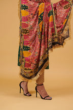 Rangriti Mirror-Embellished Chinon Dupatta