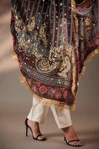 MehrozMirror-Embellished Chinon Dupatta