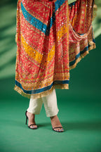 Varnika Mirror-Embellished Chinon Dupatta