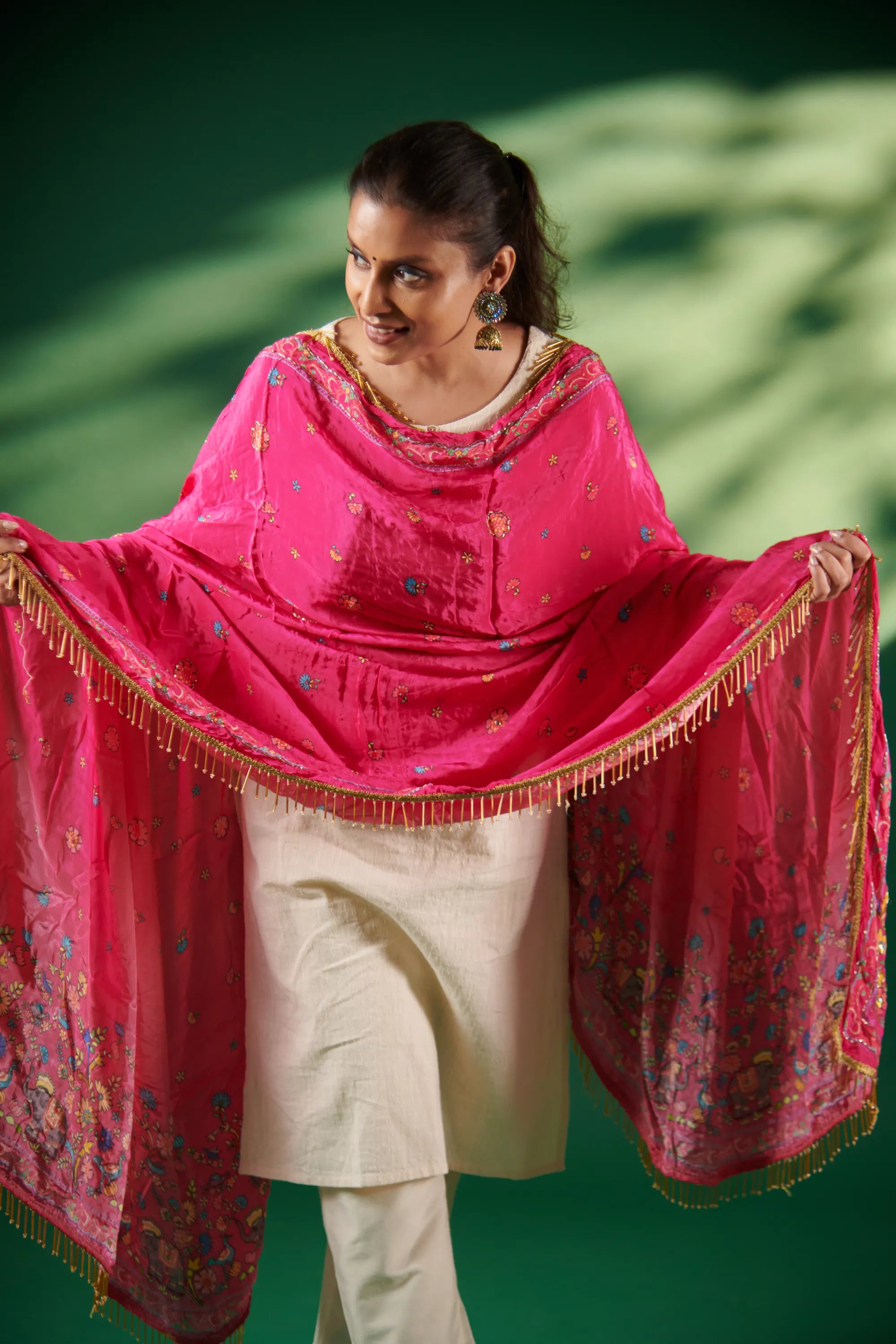 Rajnandini Pure Crepe Handwork Dupatta
