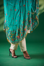 Indivarikaa Pure Crepe Handwork Dupatta