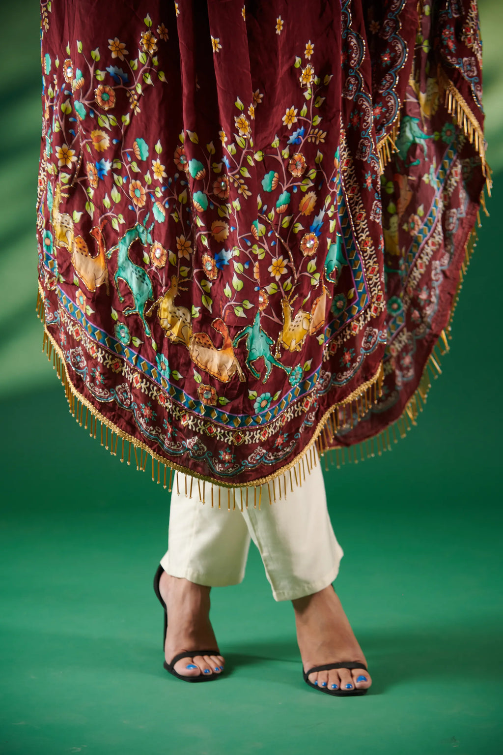 Kumudini  Pure Crepe Handwork Dupatta