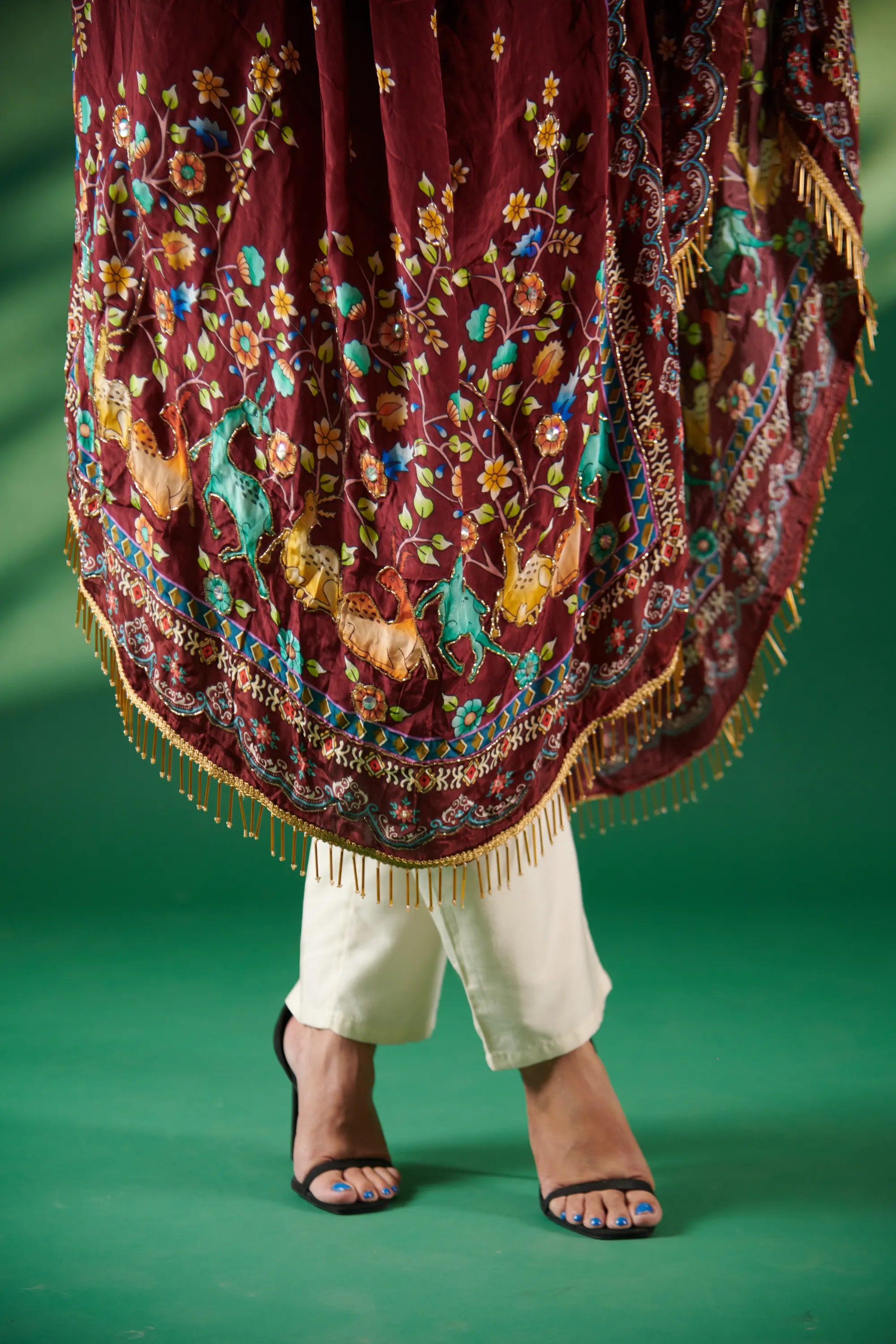 Kumudini  Pure Crepe Handwork Dupatta