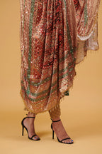 Naaz Gold Mirror-Embellished Jacquard Dupatta