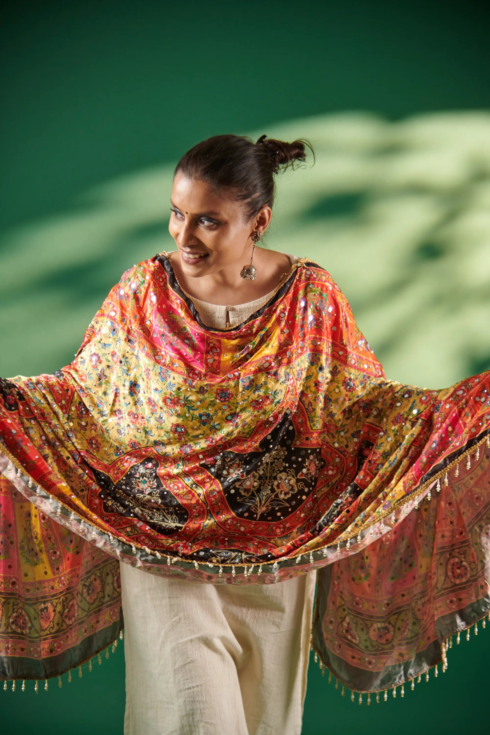 Rajkumari Mirror-Embellished Jacquard Dupatta