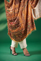 Noor-e-Zamīn Mirror-Embellished Jacquard Dupatta