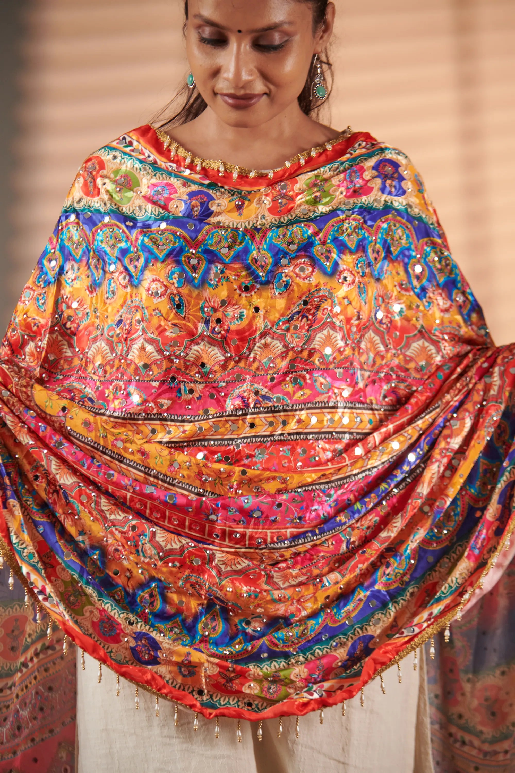 Rajwada Mirror-Embellished Jacquard Dupatta