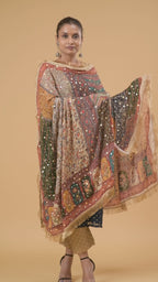 Gulrang Mirror-Embellished Chinon Dupatta