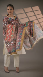 Baagh Bahaar Mirror-Embellished Jacquard Dupatta
