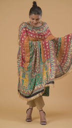 Vasundhara Mirror-Embellished Chinon Dupatta