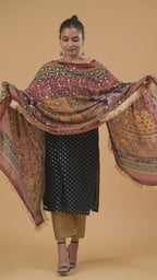 Rajnivaas Mirror-Embellished Chinon Dupatta