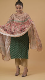 Naaz Gold Mirror-Embellished Jacquard Dupatta