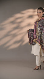 MehrozMirror-Embellished Chinon Dupatta