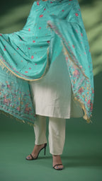 Indivarikaa Pure Crepe Handwork Dupatta