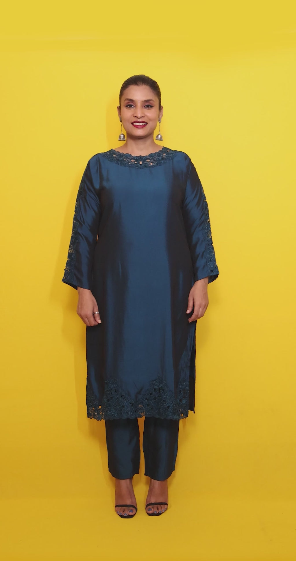 Afsana – 3 Piece Salwar Suit (Navy Blue)