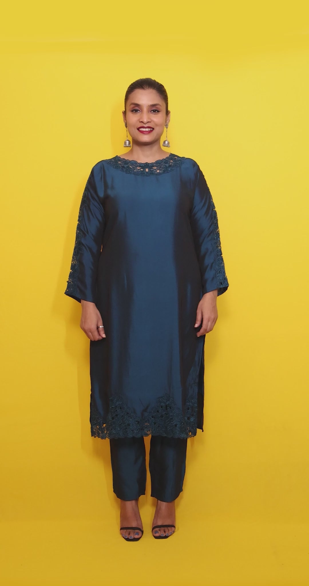 Afsana – 3 Piece Salwar Suit (Navy Blue)