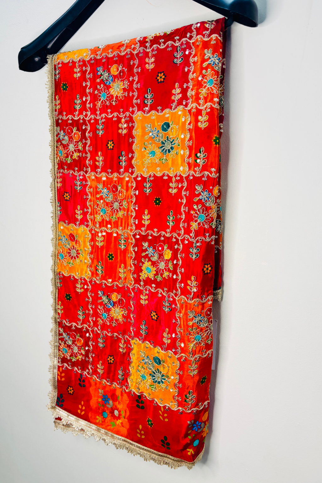 Gulraaz - Multicolor Crepe Dupatta