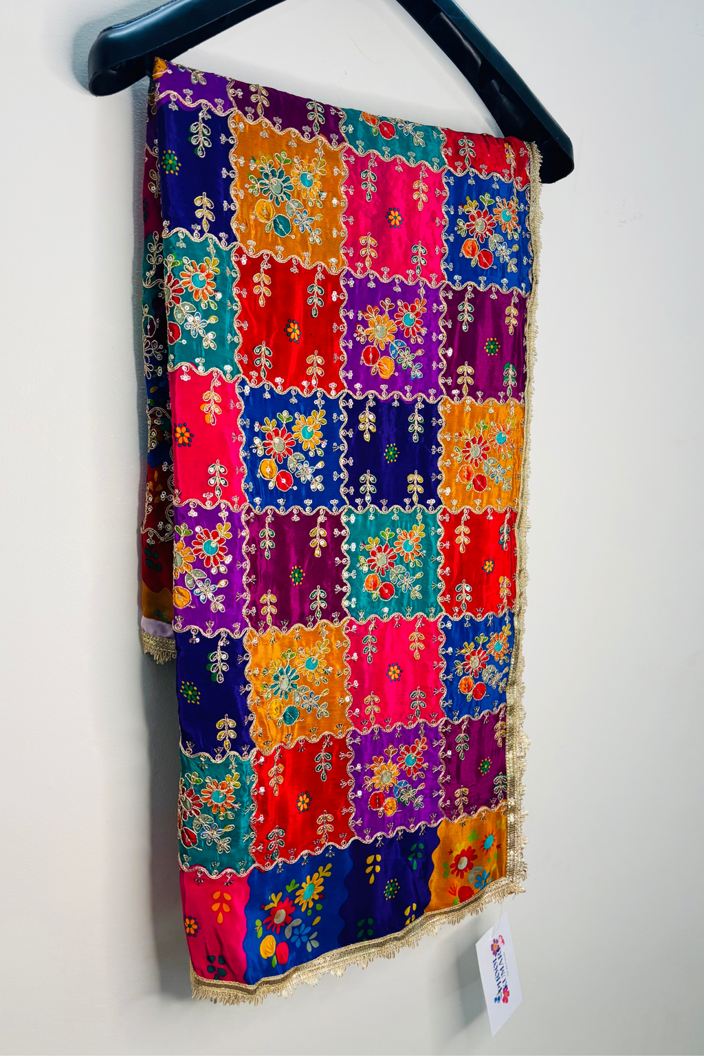 Phoolzaar - Multicolor Crepe Dupatta