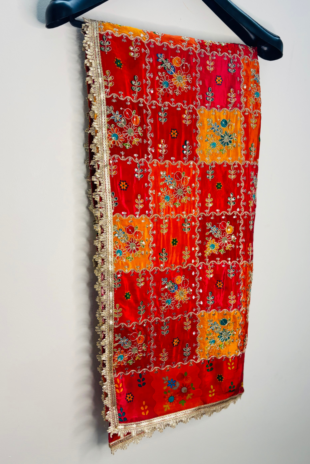 Gulraaz - Multicolor Crepe Dupatta