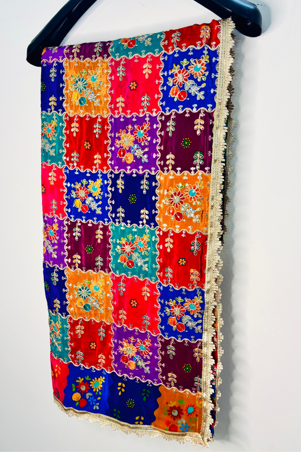 Phoolzaar - Multicolor Crepe Dupatta