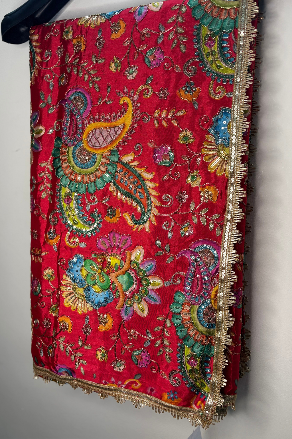 Ruhani - Red Crepe Dupatta