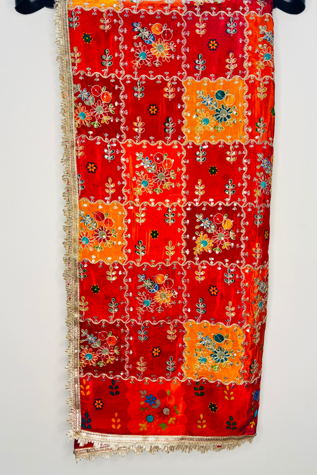 Gulraaz - Multicolor Crepe Dupatta