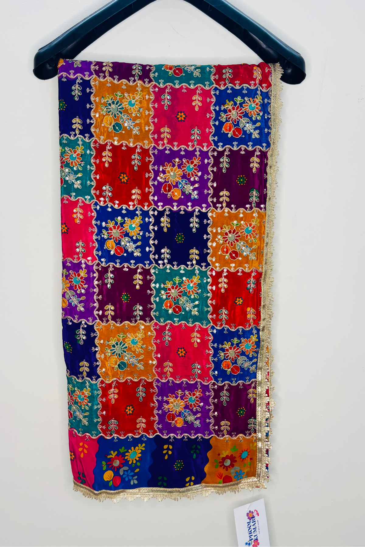Phoolzaar - Multicolor Crepe Dupatta