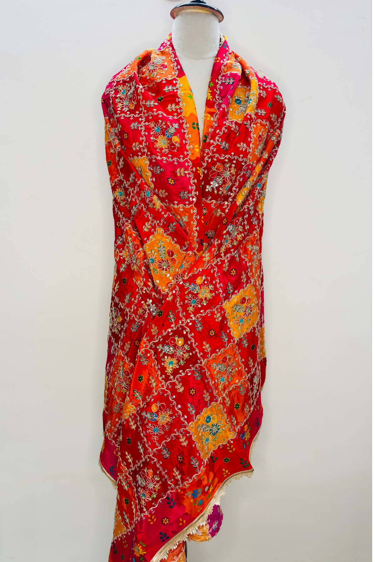 Gulraaz - Multicolor Crepe Dupatta