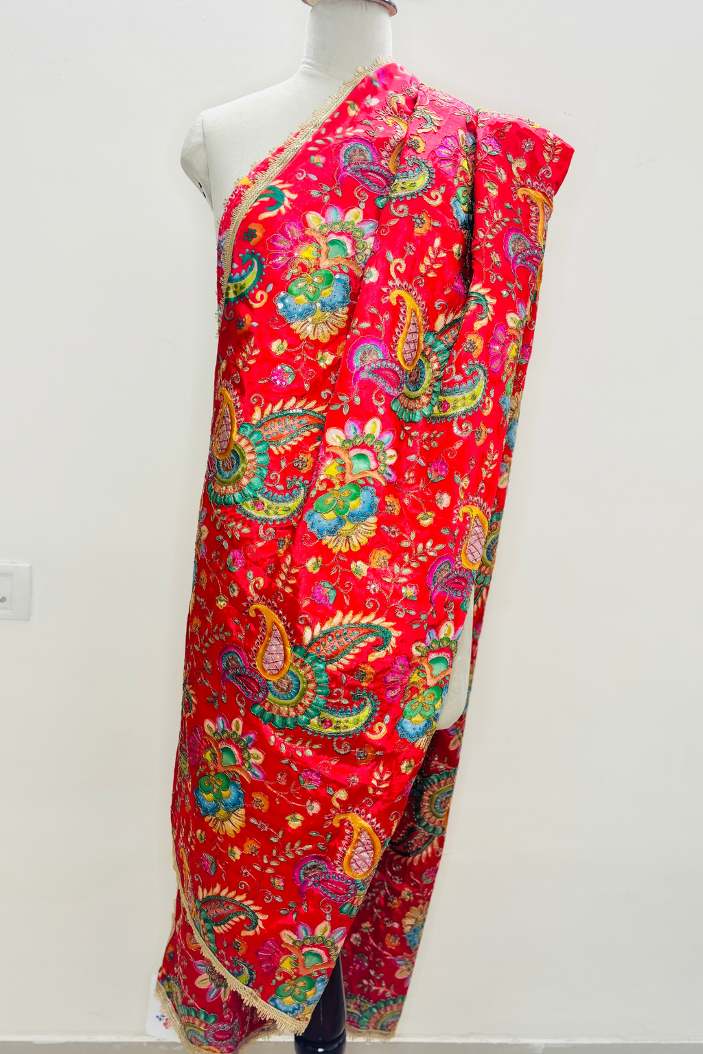 Ruhani - Red Crepe Dupatta